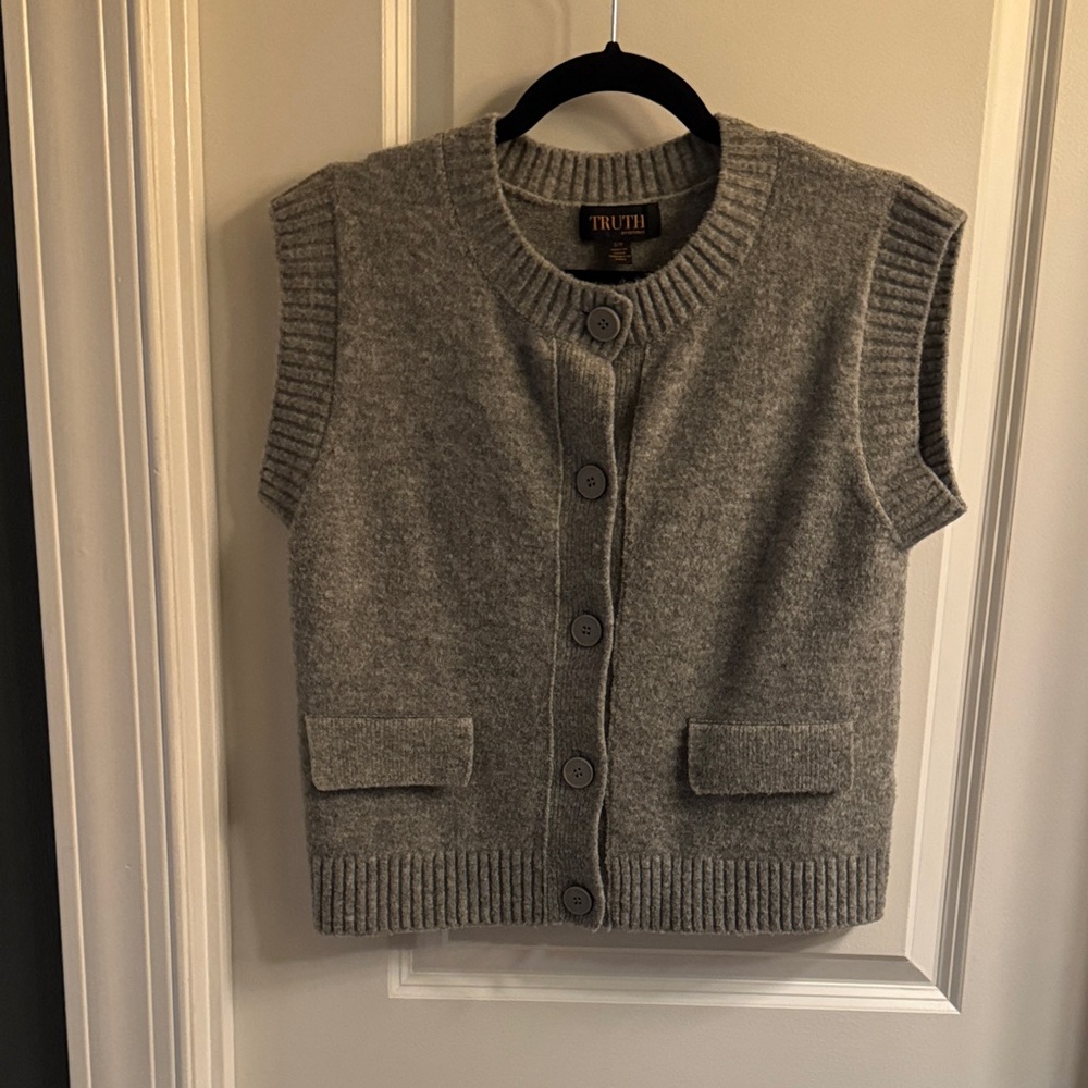 Truth Charcoal Sleeveless Cardigan